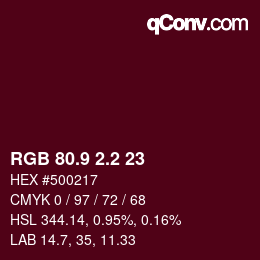 カラーコード: RGB 80.9 2.2 23 | qconv.com
