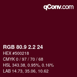 カラーコード: RGB 80.9 2.2 24 | qconv.com