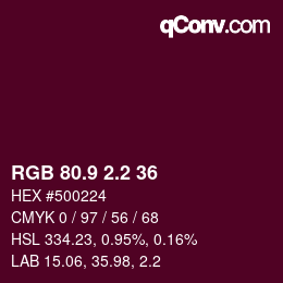 カラーコード: RGB 80.9 2.2 36 | qconv.com