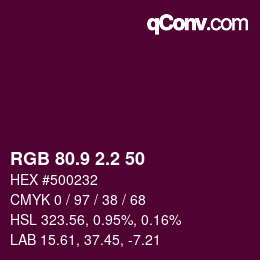 カラーコード: RGB 80.9 2.2 50 | qconv.com