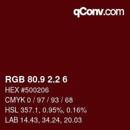 Farbcode: RGB 80.9 2.2 6 | qconv.com