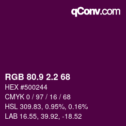 カラーコード: RGB 80.9 2.2 68 | qconv.com