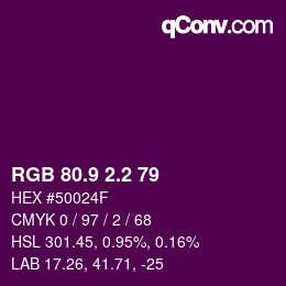 カラーコード: RGB 80.9 2.2 79 | qconv.com