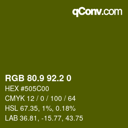 カラーコード: RGB 80.9 92.2 0 | qconv.com