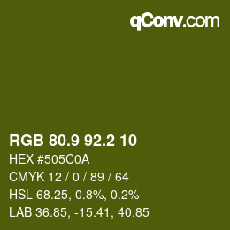 カラーコード: RGB 80.9 92.2 10 | qconv.com