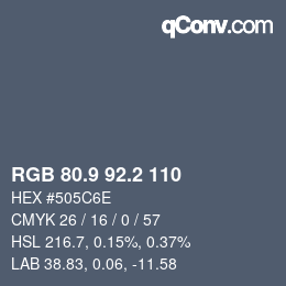 Color code: RGB 80.9 92.2 110 | qconv.com
