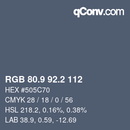Farbcode: RGB 80.9 92.2 112 | qconv.com