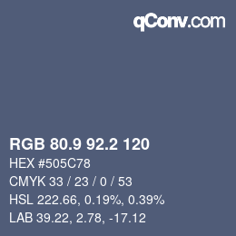 Color code: RGB 80.9 92.2 120 | qconv.com