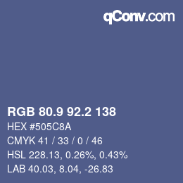 Color code: RGB 80.9 92.2 138 | qconv.com