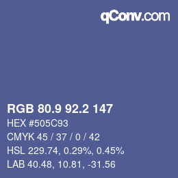 Color code: RGB 80.9 92.2 147 | qconv.com