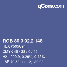 Color code: RGB 80.9 92.2 148 | qconv.com