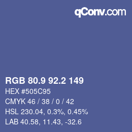 Color code: RGB 80.9 92.2 149 | qconv.com