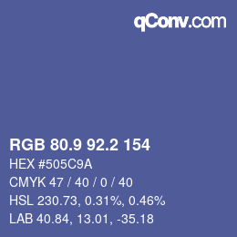 Color code: RGB 80.9 92.2 154 | qconv.com