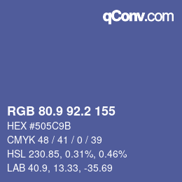 Color code: RGB 80.9 92.2 155 | qconv.com