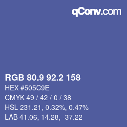 カラーコード: RGB 80.9 92.2 158 | qconv.com