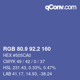 Color code: RGB 80.9 92.2 160 | qconv.com