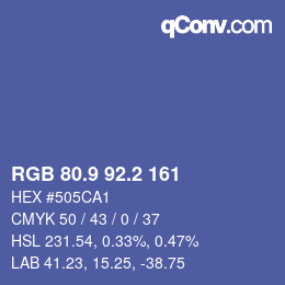 Color code: RGB 80.9 92.2 161 | qconv.com