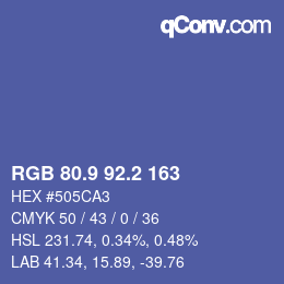 カラーコード: RGB 80.9 92.2 163 | qconv.com