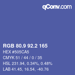 Color code: RGB 80.9 92.2 165 | qconv.com
