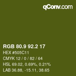 カラーコード: RGB 80.9 92.2 17 | qconv.com