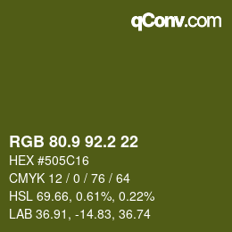カラーコード: RGB 80.9 92.2 22 | qconv.com