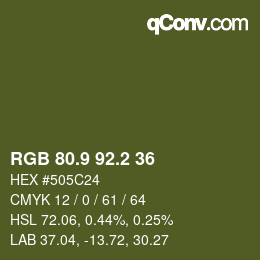 カラーコード: RGB 80.9 92.2 36 | qconv.com