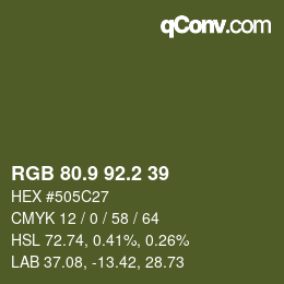 カラーコード: RGB 80.9 92.2 39 | qconv.com