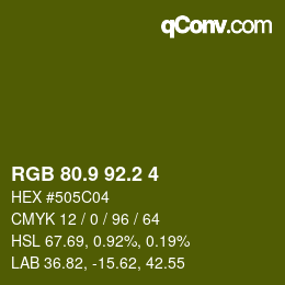 カラーコード: RGB 80.9 92.2 4 | qconv.com
