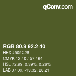 Color code: RGB 80.9 92.2 40 | qconv.com