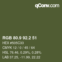 カラーコード: RGB 80.9 92.2 51 | qconv.com