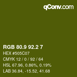 カラーコード: RGB 80.9 92.2 7 | qconv.com