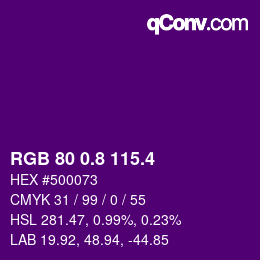 カラーコード: RGB 80 0.8 115.4 | qconv.com