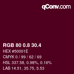 カラーコード: RGB 80 0.8 30.4 | qconv.com