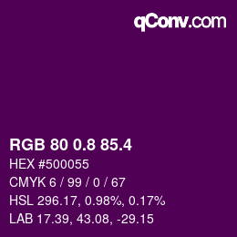 カラーコード: RGB 80 0.8 85.4 | qconv.com