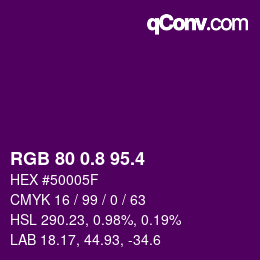 カラーコード: RGB 80 0.8 95.4 | qconv.com