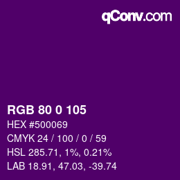 カラーコード: RGB 80 0 105 | qconv.com