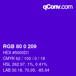 Color code: RGB 80 0 209 | qconv.com