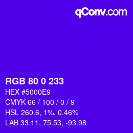 Color code: RGB 80 0 233 | qconv.com