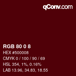 Color code: RGB 80 0 8 | qconv.com