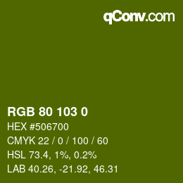 カラーコード: RGB 80 103 0 | qconv.com