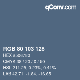 カラーコード: RGB 80 103 128 | qconv.com