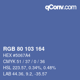 Color code: RGB 80 103 164 | qconv.com