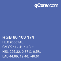 Color code: RGB 80 103 174 | qconv.com