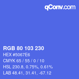 Color code: RGB 80 103 230 | qconv.com