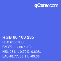 Color code: RGB 80 103 235 | qconv.com