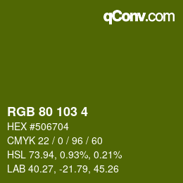 颜色代码: RGB 80 103 4 | qconv.com