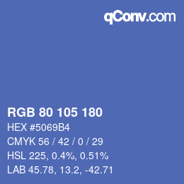 Color code: RGB 80 105 180 | qconv.com