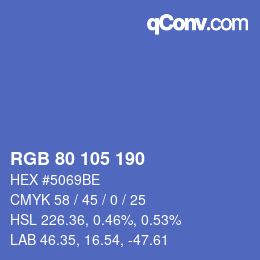 Color code: RGB 80 105 190 | qconv.com