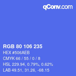 Color code: RGB 80 106 235 | qconv.com