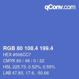 カラーコード: RGB 80 108.4 199.4 | qconv.com